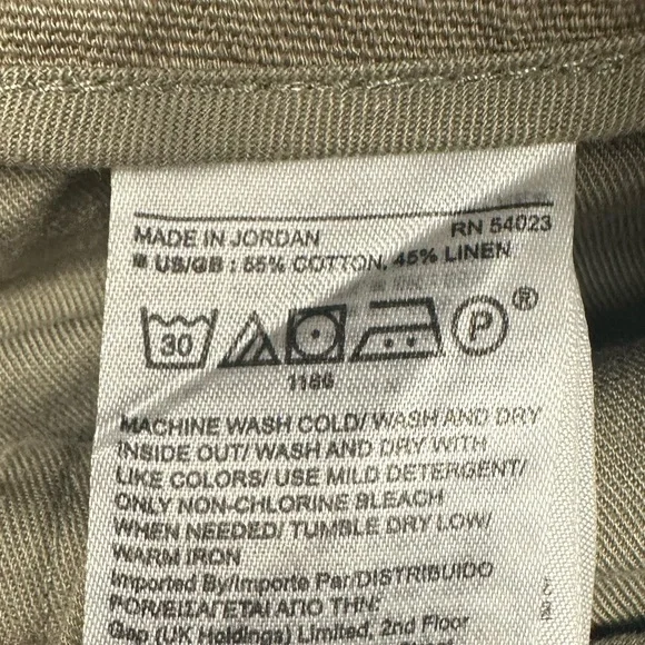 Banana Republic Khaki Linen Blend Pleated Belted Shorts – Size 14 - Picture 12 of 13